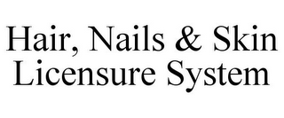 HAIR, NAILS & SKIN LICENSURE SYSTEM