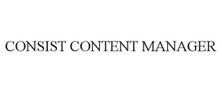 CONSIST CONTENT MANAGER