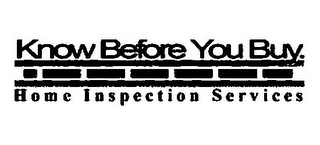 KNOW BEFORE YOU BUY. HOME INSPECTION SERVICES