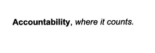 ACCOUNTABILITY, WHERE IT COUNTS.