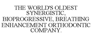 THE WORLD'S OLDEST SYNERGISTIC, BIOPROGRESSIVE, BREATHING ENHANCEMENT ORTHODONTIC COMPANY.