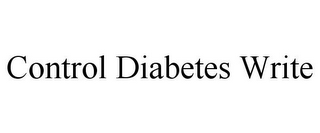 CONTROL DIABETES WRITE