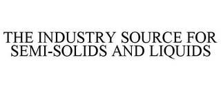 THE INDUSTRY SOURCE FOR SEMI-SOLIDS AND LIQUIDS