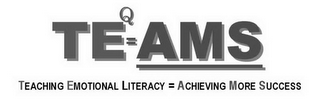 TEQ=AMS TEACHING EMOTIONAL LITERACY = ACHIEVING MORE SUCCESS