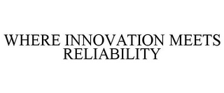 WHERE INNOVATION MEETS RELIABILITY