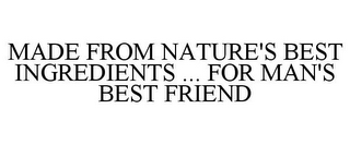 MADE FROM NATURE'S BEST INGREDIENTS ... FOR MAN'S BEST FRIEND