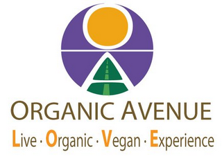 OA ORGANIC AVENUE LIVE · ORGANIC · VEGAN · EXPERIENCE