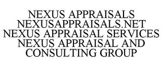 NEXUS APPRAISALS NEXUSAPPRAISALS.NET NEXUS APPRAISAL SERVICES NEXUS APPRAISAL AND CONSULTING GROUP