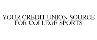 YOUR CREDIT UNION SOURCE FOR COLLEGE SPORTS