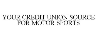 YOUR CREDIT UNION SOURCE FOR MOTOR SPORTS