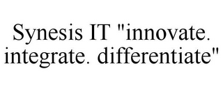 SYNESIS IT "INNOVATE. INTEGRATE. DIFFERENTIATE"