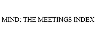 MIND: THE MEETINGS INDEX