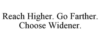 REACH HIGHER. GO FARTHER. CHOOSE WIDENER.