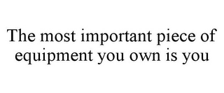 THE MOST IMPORTANT PIECE OF EQUIPMENT YOU OWN IS YOU