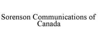 SORENSON COMMUNICATIONS OF CANADA