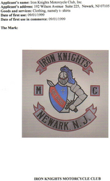 IRON KNIGHTS MC NEWARK, N.J. IRON BOUND IRON KNIGHTS MOTORCYCLE CLUB