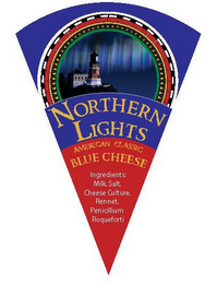 NORTHERN LIGHTS AMERICAN CLASSIC BLUE CHEESE INGREDIENTS: MILK, SALT CHEESE CULTURE, RENNET, PENICILLIUM, ROQUEFORTI