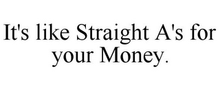 IT'S LIKE STRAIGHT A'S FOR YOUR MONEY.