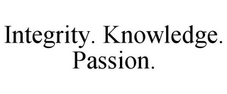 INTEGRITY. KNOWLEDGE. PASSION.