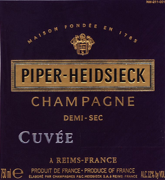 PIPER-HEIDSIECK CHAMPAGNE DEMI-SEC CUVÉE