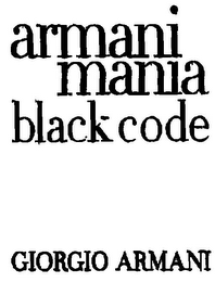 ARMANI MANIA BLACK CODE GIORGIO ARMANI