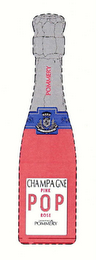 POP POMMERY EXTRA DRY CHAMPAGNE PINK ROSE