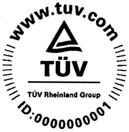 WWW.TUV.COM TÜV RHEINLAND GROUP ID: 00000001