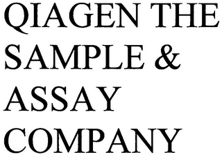 QIAGEN THE SAMPLE & ASSAY COMPANY