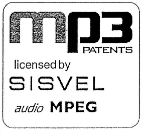 MP3 PATENTS LICENSED BY SISVEL AUDIO MPEG