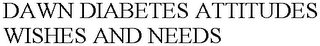 DAWN DIABETES ATTITUDES WISHES AND NEEDS