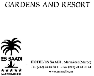 GARDENS AND RESORT ES SAADI MARRAKECH HOTEL ES SAADI ...