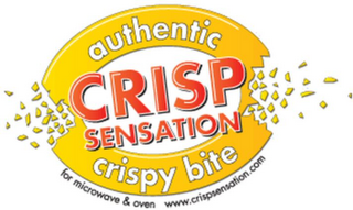 AUTHENTIC CRISP SENSATION CRISPY BITE FOR MICROWAVE & OVEN WWW.CRISPSENSATION.COM