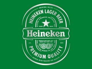 HEINEKEN EST. 1873 ORIGINAL RECIPE BREWED WITH PASSION FOR QUALITY HEINEKEN LAGER BEER PREMIUM QUALITY DIPLOME D'HONNEUR AMSTERDAM 1883 TRADE MARK HORS CONCOURS MEMBRE DU JURY PARIS 1900 MEDAILLE D'OR PARIS 1875 GRAND PRIX PARIS 1889