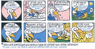 EASY TO WASH! LA LA LAAA I WASH IN A MILD SOAP! I RINSE WELL... .AND DRY IN A AERATED SPOT! EASY TO DRY CLEAN! OH I'M VERY DIRTY! WHAT CAN I DO? I'D LIKE TO HAVE A BATH WITH? AND I'M FINE AGAIN! *PLEASE CHECK THE PROPER WASHING INSTRUCTION ON YOUR GARMENT.