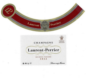 LP LAURENT PERRIER DE TURRI SUPER MATRONAM QUO NON ASCENDAM CHAMPAGNE LAURENT-PERRIER MAISON FONDEE 1812 BRUT TOURS-SUR-MARNE BY APPOINTMENT TO H.R.H. THE PRINCE OF WALES PURVEYORS OF CHAMPAGNE CHAMPAGNE LAURENT-PERRIER