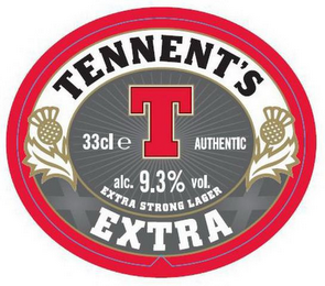 TENNENT'S EXTRA T EXTRA STRONG LAGER 33CL E AUTHENTIC ALC.9.3% VOL.