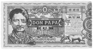 DON PAPA RUM BHRC BLEEDING HEART RUM COMPANY SMALL BATCH RUM MT. KANLAON AGED IN OAK DISTILLED BY BLEEDINGHEART RUM CO THE SPIRIT OF DON PAPA LIVE ON IN US ALL AUTHENTICATION 40% ALC/VOL 70CL PHILIPPINES MOUNT KANLAON RUM THIS RUM IS FIRST AGED FOR OVER 7 YEARS IN OAK BARRELS IN THE FOOTHILLS OF MOUNT KANLAON BEFORE BEING BLENDED TO PERFECTION. WITH A RICH SMOOTH TASTE AND JUST A TOUCH OF VANILLA, DON PAPA IS JUST PERFECT STRAIGHT, ON THE ROCKS OR IN YOUR FAVOURITE COCKTAIL DON PAPA