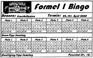 FORMEL 1 BINGO