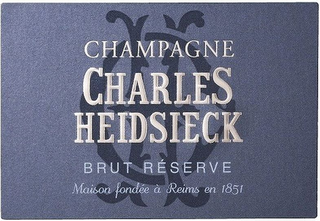 CHAMPAGNE CHARLES HEIDSIECK BRUT RÉSERVE MAISON FONDÉE À REIMS EN 1851