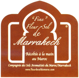 "FINE" FLEUR DE SEL MARRAKECH RÉCOLTÉE À LA MAIN AU MAROC COMPAGNIE DES SELS AROMATISÉS DU MAROC/MARRAKECH WWW.FLEURDESELDUMAROC.COM