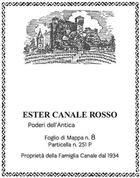 ESTER CANALE ROSSO PODERI DELL'ANTICA FOGLIO DI MAPPA N.8 PARTICELLA N.251 P PROPRIETA' DELLA FAMIGLIA CANALE DAL 1934