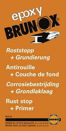 EPOXY BRUNOX ROSTSTOPP + GRUNDIERUNG ANTIROUILLE + COUCHE DE FOND CORROSIEBESTRIJDING + GRONDLAKLAAG RUST STOP + PRIMER