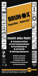 BRUNOX TURBO-SPRAY MACHT ALLES FLOTT! SCHMIERMITTEL KORROSIONSSCHUTZ KONTAKTSPRAY KRIECHÖL REINIGUNGSSPRAY