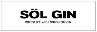 SÖL GIN PUREST ICELAND LONDON DRY GIN