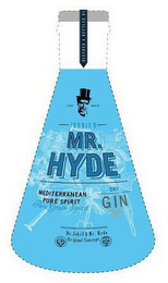 BLENDED & BOTTLED BY PURE ORIGIN PREMIUM MR. HYDE MEDITERRANEAN PURE SPIRIT PURE GRAIN SPIRIT DRY GIN TYPE DR. JEKYLL & MR. HYDE ORIGINAL CONCEPT 1905 BARCELONA 1929