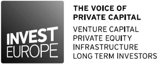 INVEST EUROPE THE VOICE OF PRIVATE CAPITAL