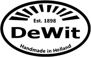 DEWIT EST. 1898 HANDMADE IN HOLLAND