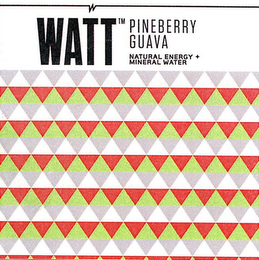 WATT TM PINEBERRY GUAVA NATURAL ENERGY + MINERAL WATER