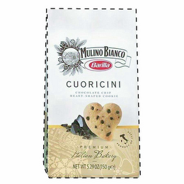 MULINO BIANCO BARILLA CUORICINI CHOCOLATE CHIP HEART-SHAPED COOKIE PREMIUM ITALIAN BAKERY PRODUCT OF ITALY