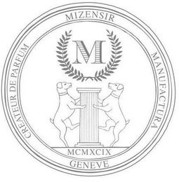 M MIZENSIR MCMXCIX GENEVE CREATEUR DE PARFUM MANUFACTURA